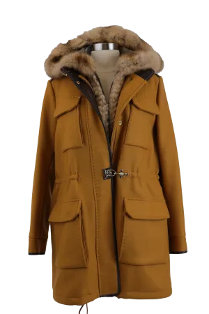 3 in 1 Wool Dress coat W/ Fur Vest