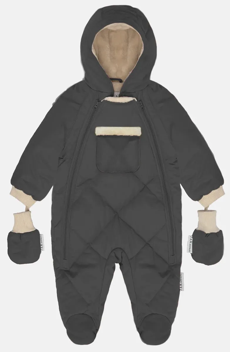 7 A.M. Enfant Snowsuit - Benji - Smokey Quilted (3-6M)