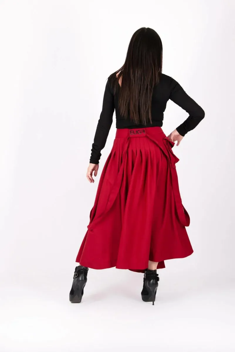 Asymmetrical Long Red Skirt ZEFIRA SALE