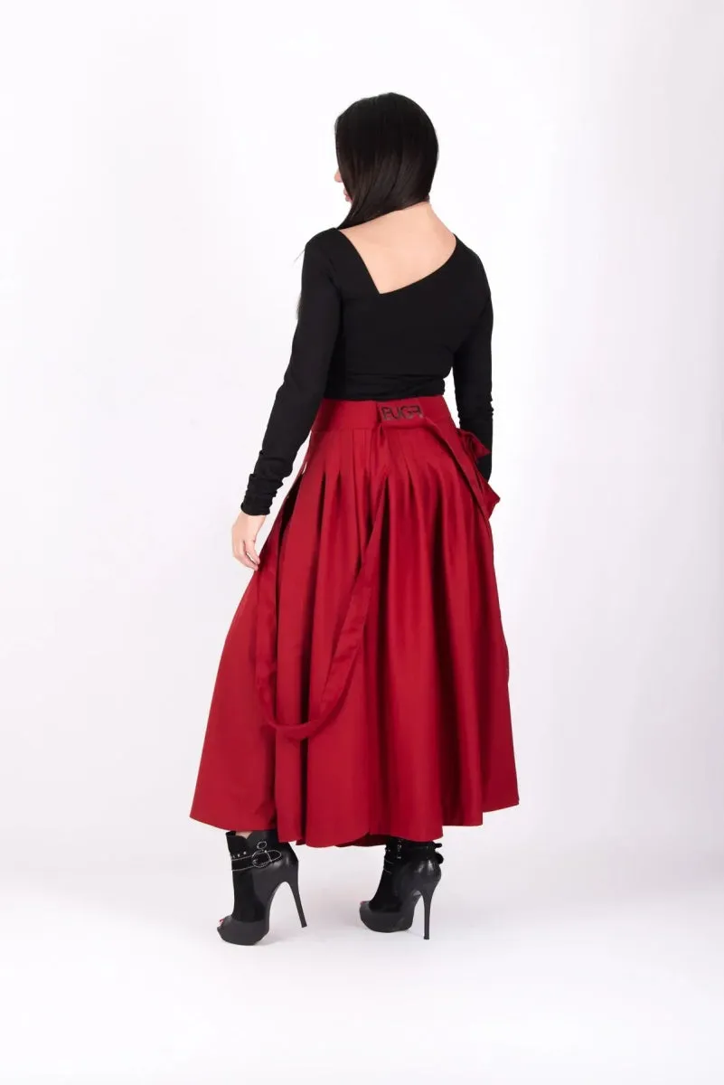 Asymmetrical Long Red Skirt ZEFIRA SALE