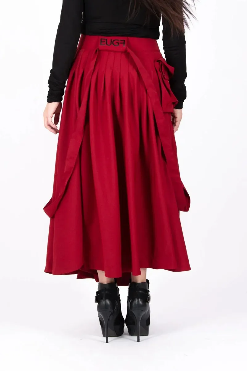 Asymmetrical Long Red Skirt ZEFIRA SALE