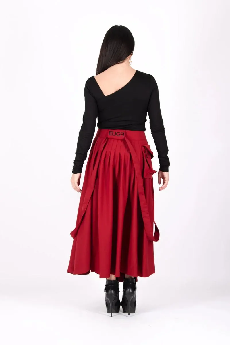 Asymmetrical Long Red Skirt ZEFIRA SALE