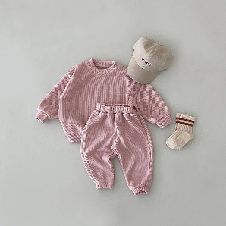 Baby/Toddler Corduroy Matching Sweatshirt and Pants Set (6 Colors)