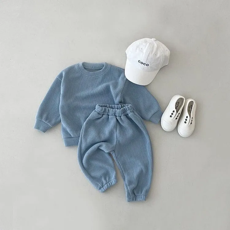 Baby/Toddler Corduroy Matching Sweatshirt and Pants Set (6 Colors)