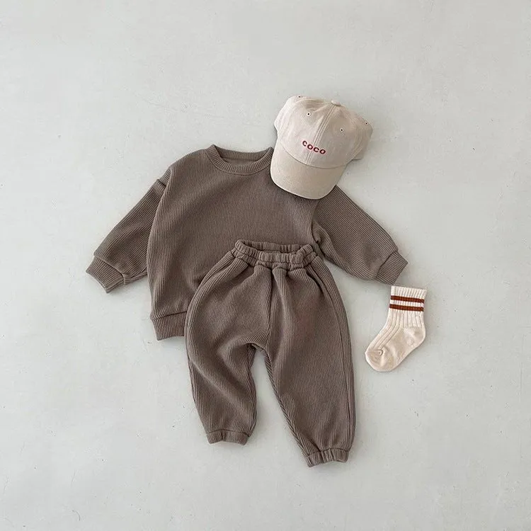 Baby/Toddler Corduroy Matching Sweatshirt and Pants Set (6 Colors)