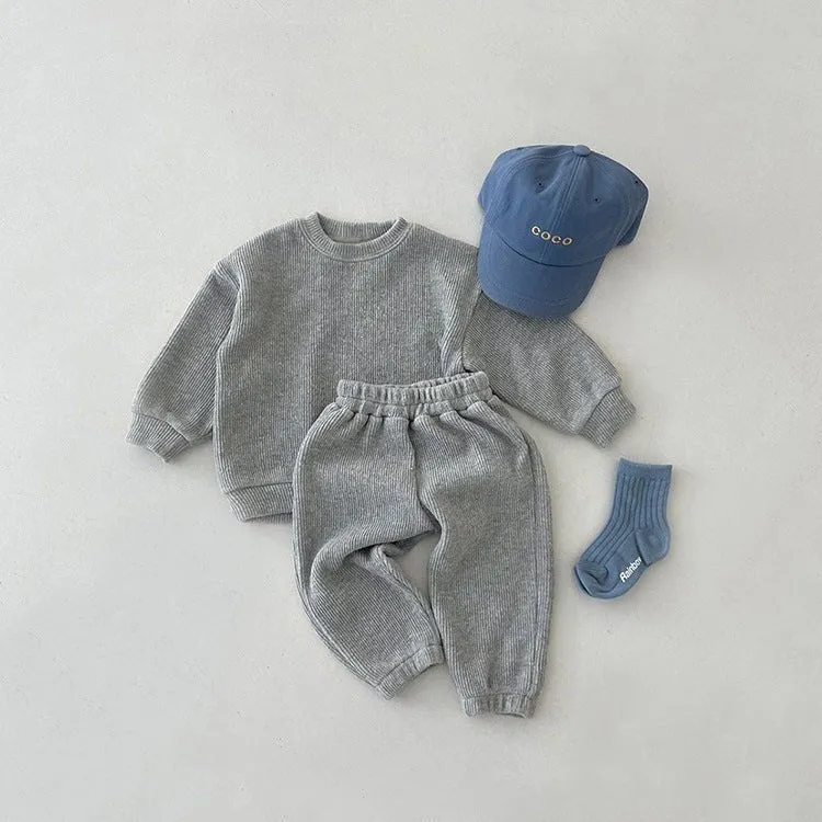 Baby/Toddler Corduroy Matching Sweatshirt and Pants Set (6 Colors)