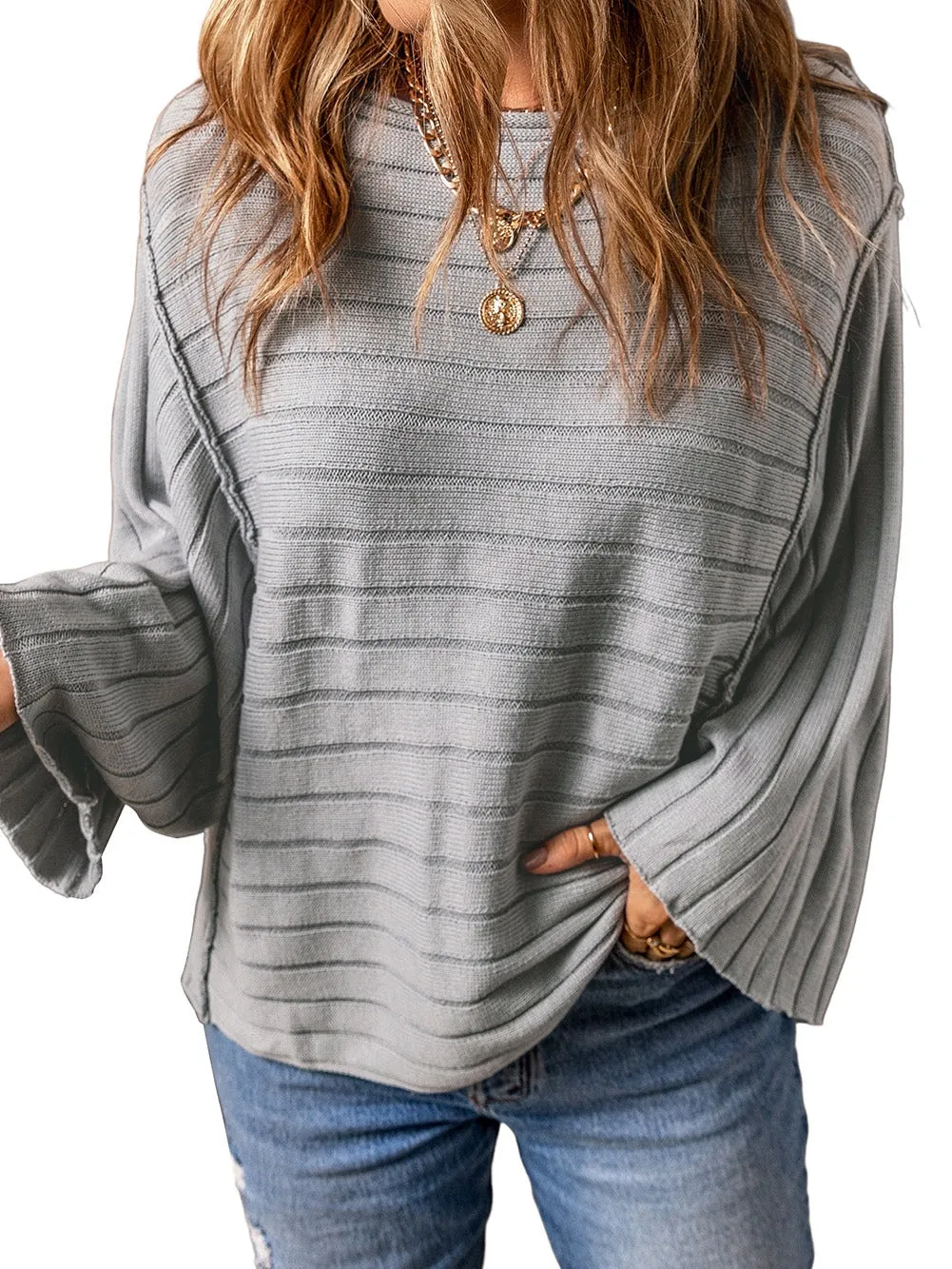 Balloon Sleeve Knit Pullover