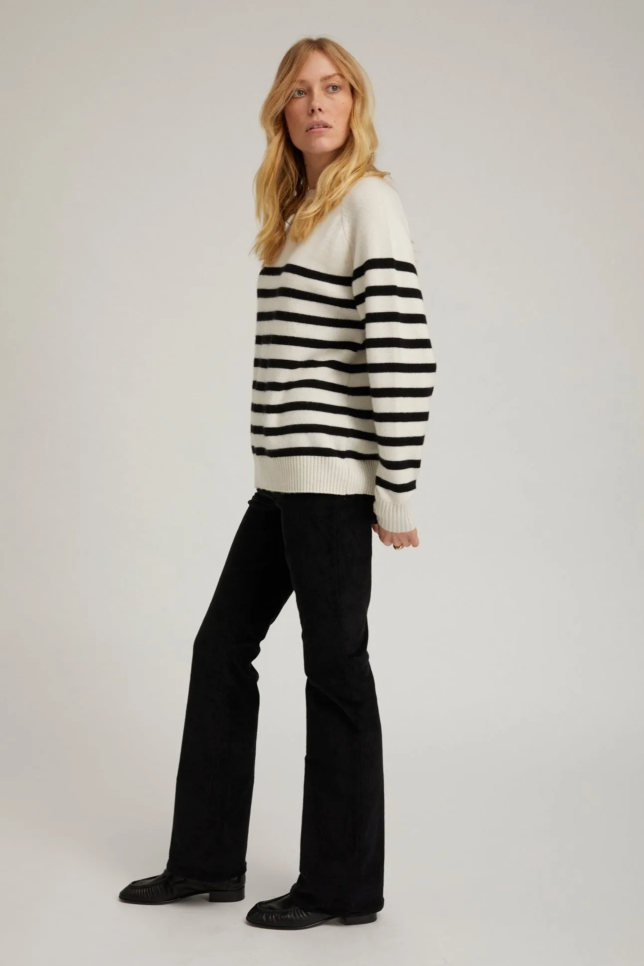 Black Corduroy Micro Flare Pants