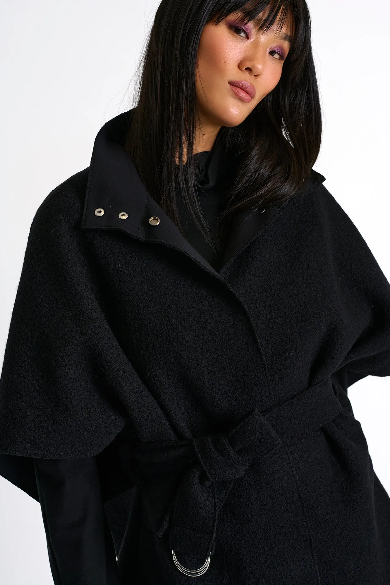 Cape-Style Wool Coat - 52376-73-800