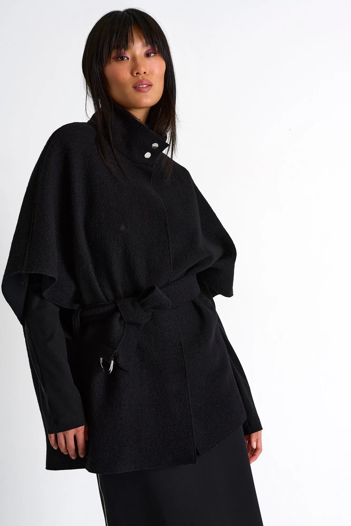 Cape-Style Wool Coat - 52376-73-800