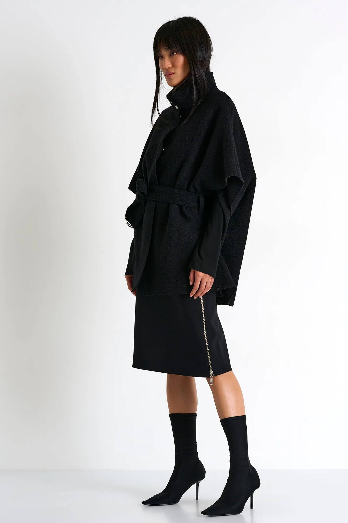 Cape-Style Wool Coat - 52376-73-800