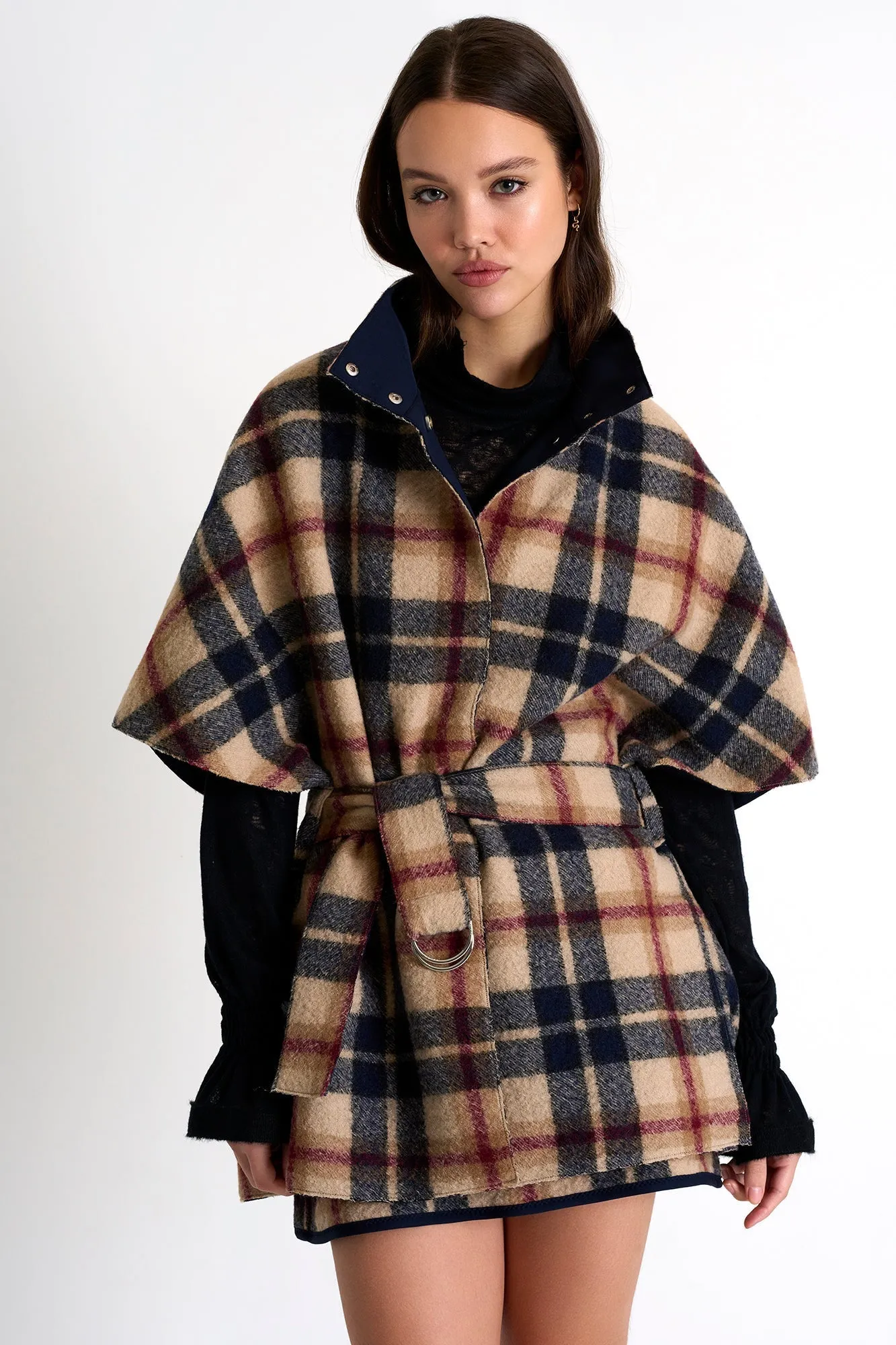 Cape-Style Wool Coat - 52376-73-960