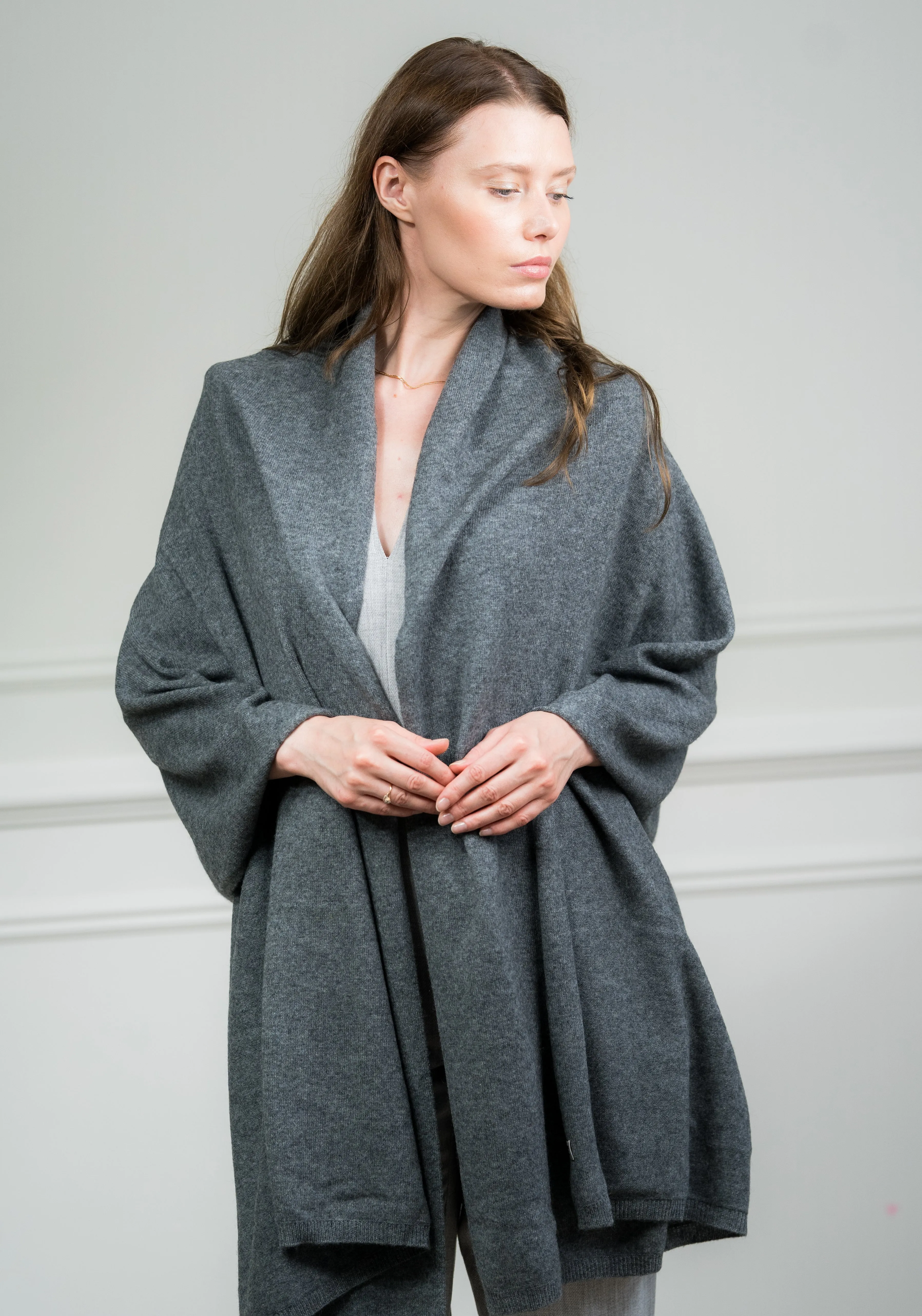 Charcoal Cashmere Travel Wrap