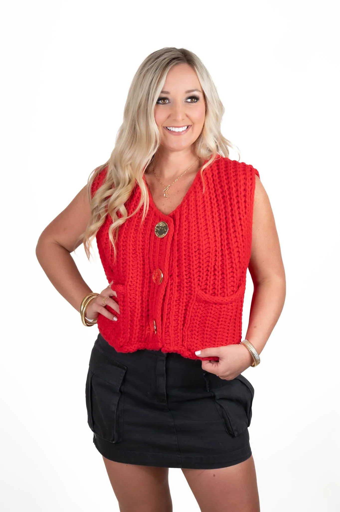 Competitively Cute Red Sweater Vest