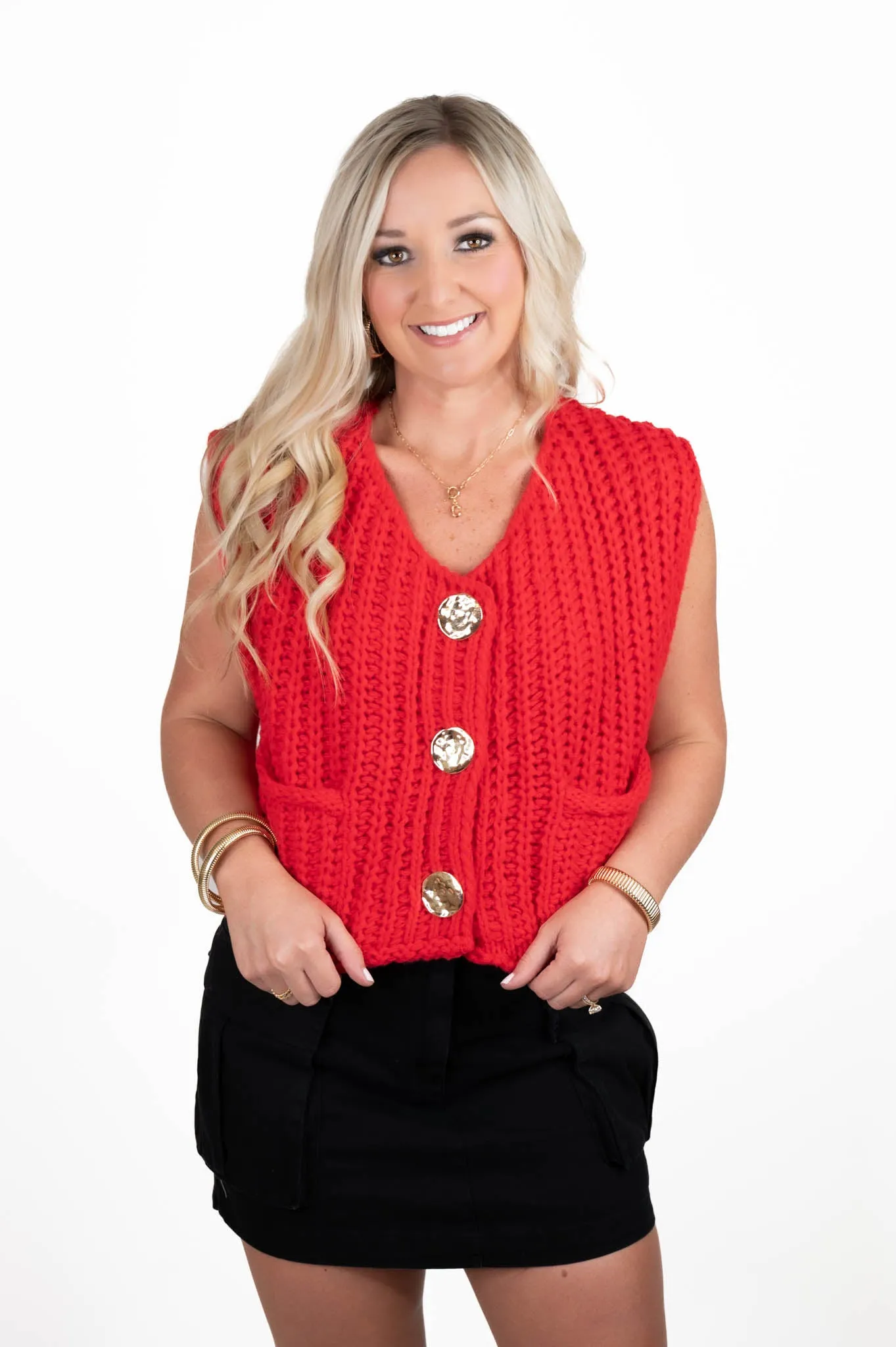 Competitively Cute Red Sweater Vest