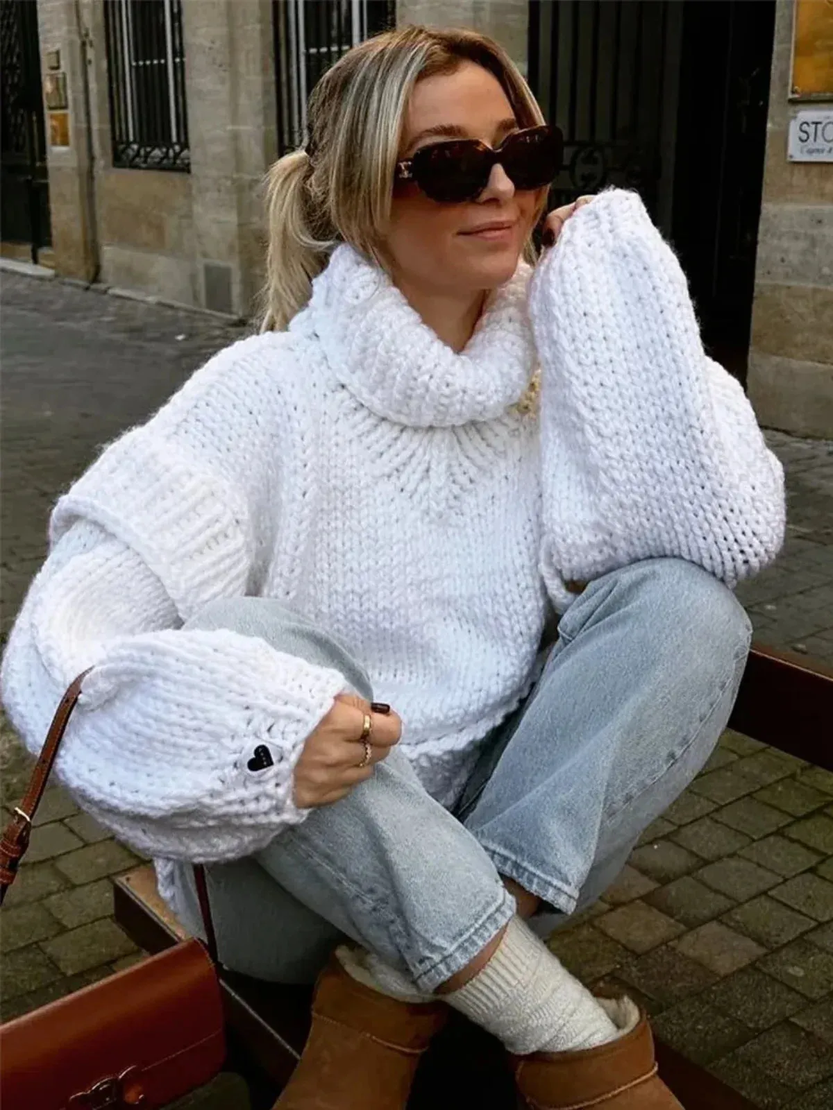 Cozy Knit Oversized Turtleneck Sweater