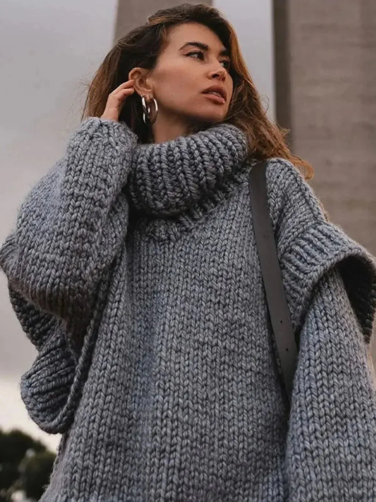 Cozy Knit Oversized Turtleneck Sweater