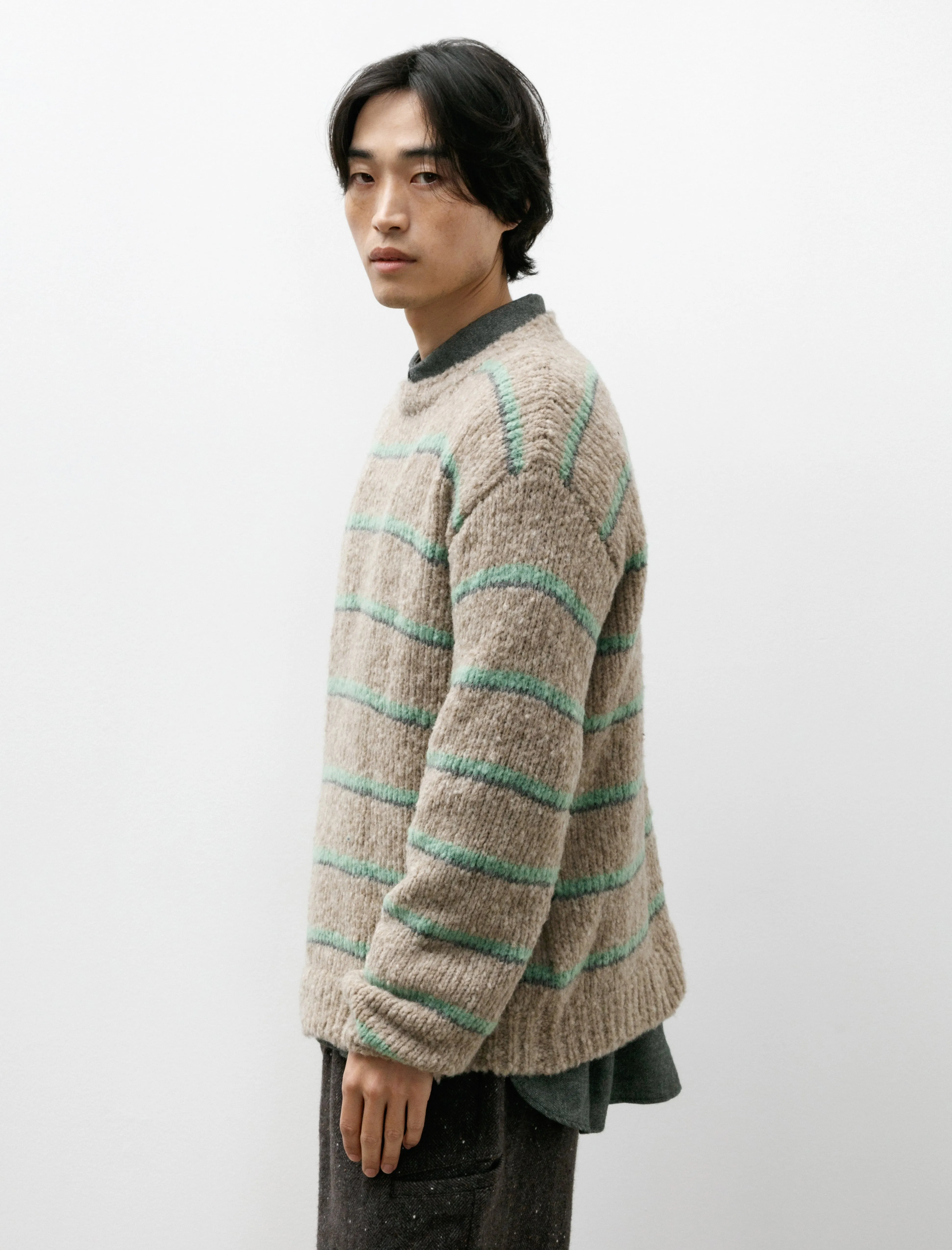 Crew Neck Sweater B Beige Sage