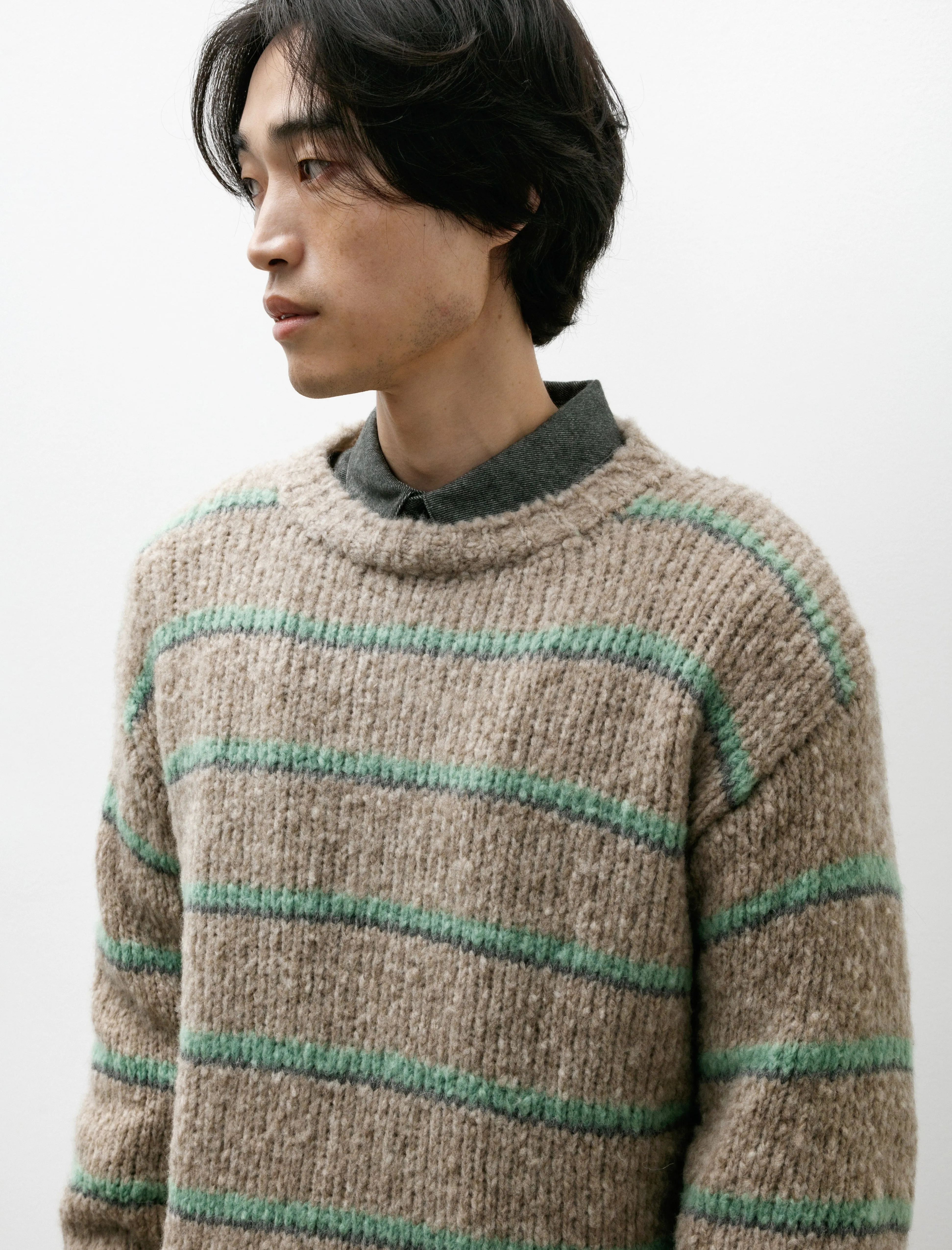 Crew Neck Sweater B Beige Sage