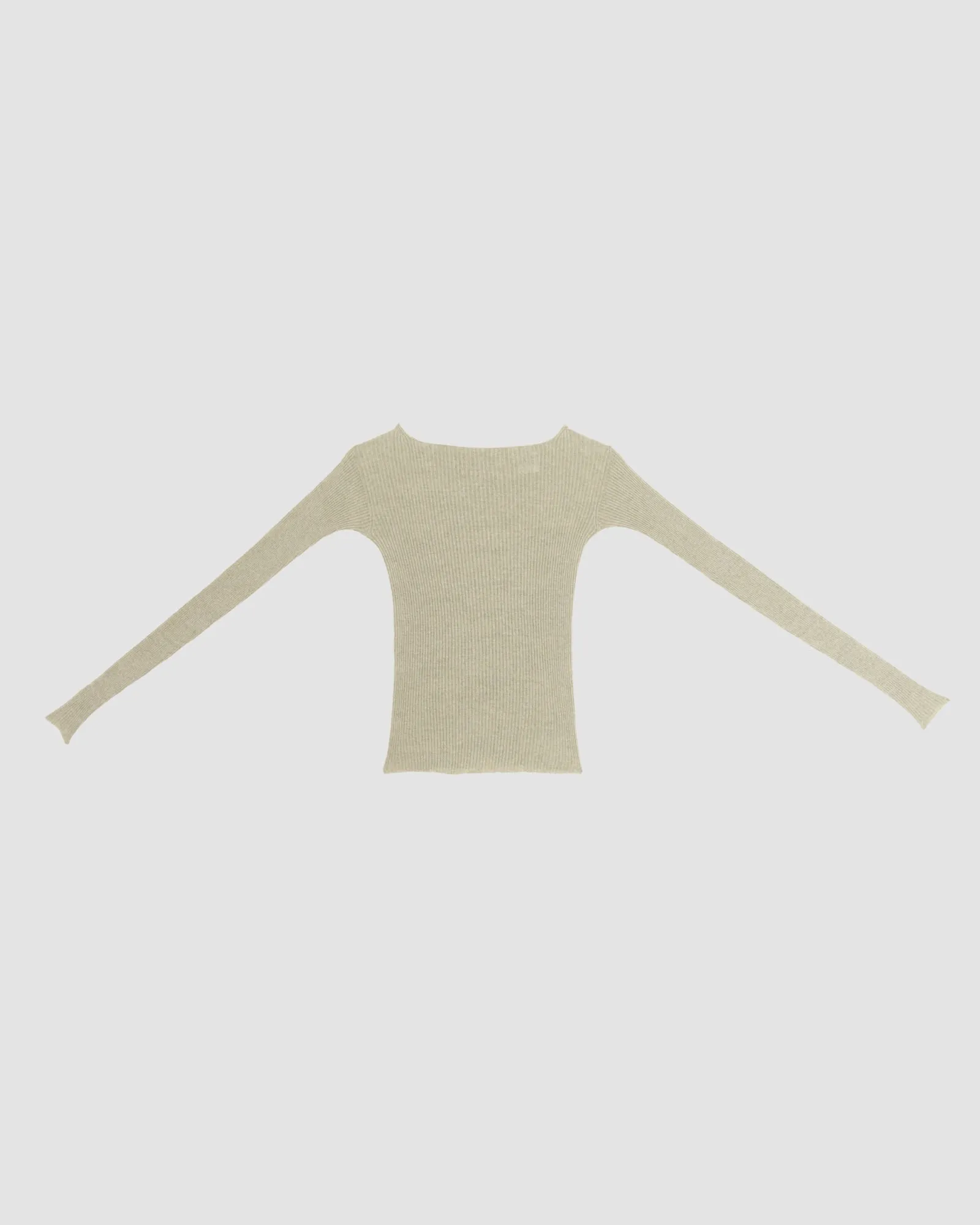 Dande Long Sleeve Tee - Linen Cotton Rib - Green