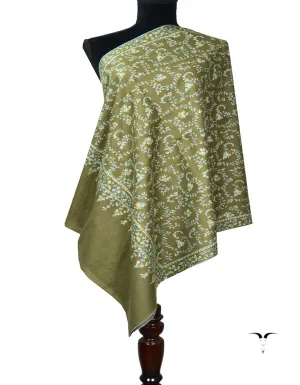 dark natural Embroidery Pashmina Stole 7813