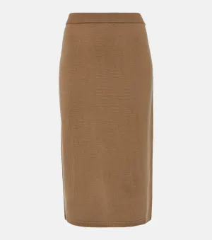 Dina midi skirt in natural wool 'S Max Mara, beige