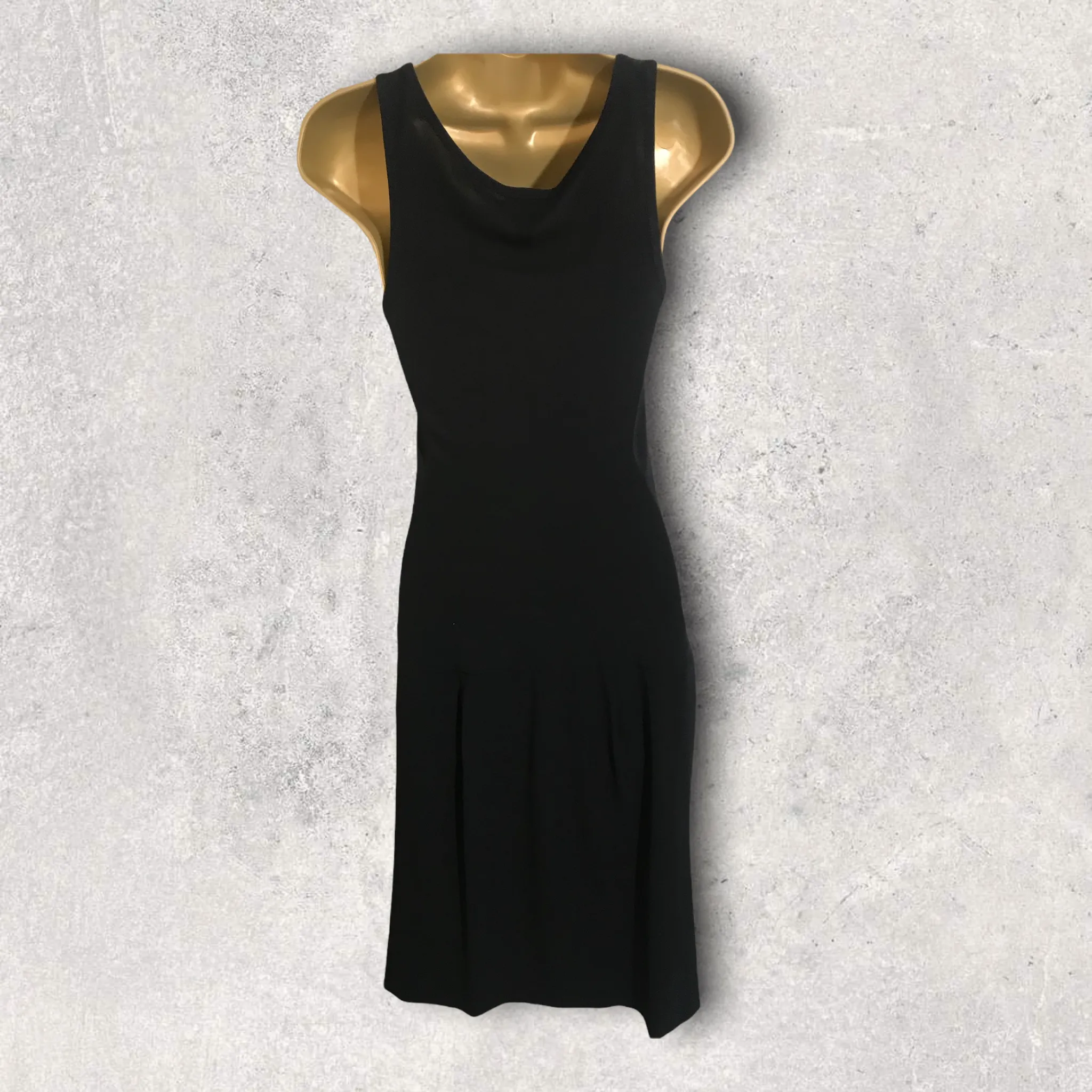 DKNY Donna Karan Women's Black Drop Waist Wool Dress UK 8 US 4 EU 36