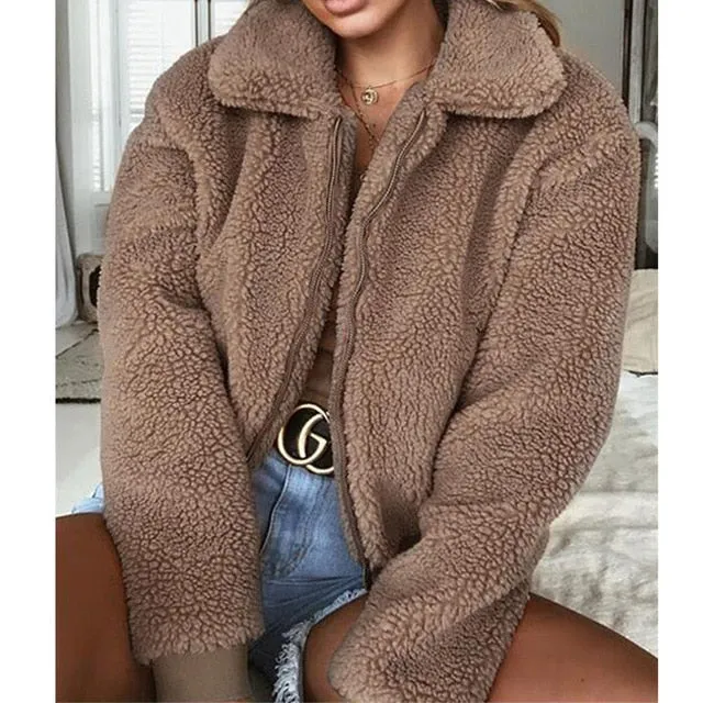 Fluffy Faux Fur Teddy Coat (4 colors)