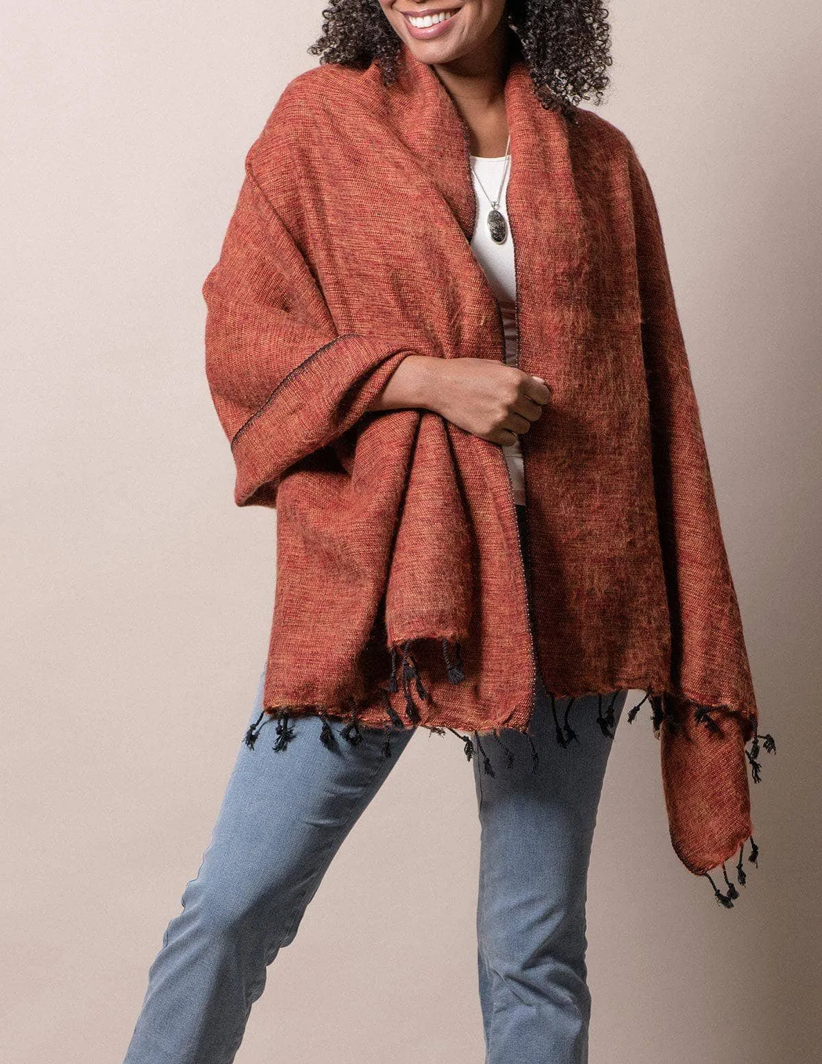 Himalayan Yak Wool Wrap - Rust