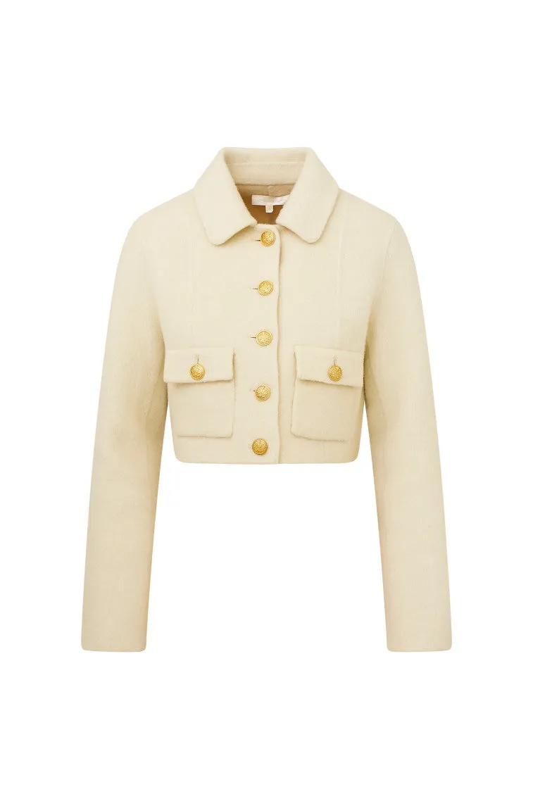 Lettie Wool Military-Inspired Jacket