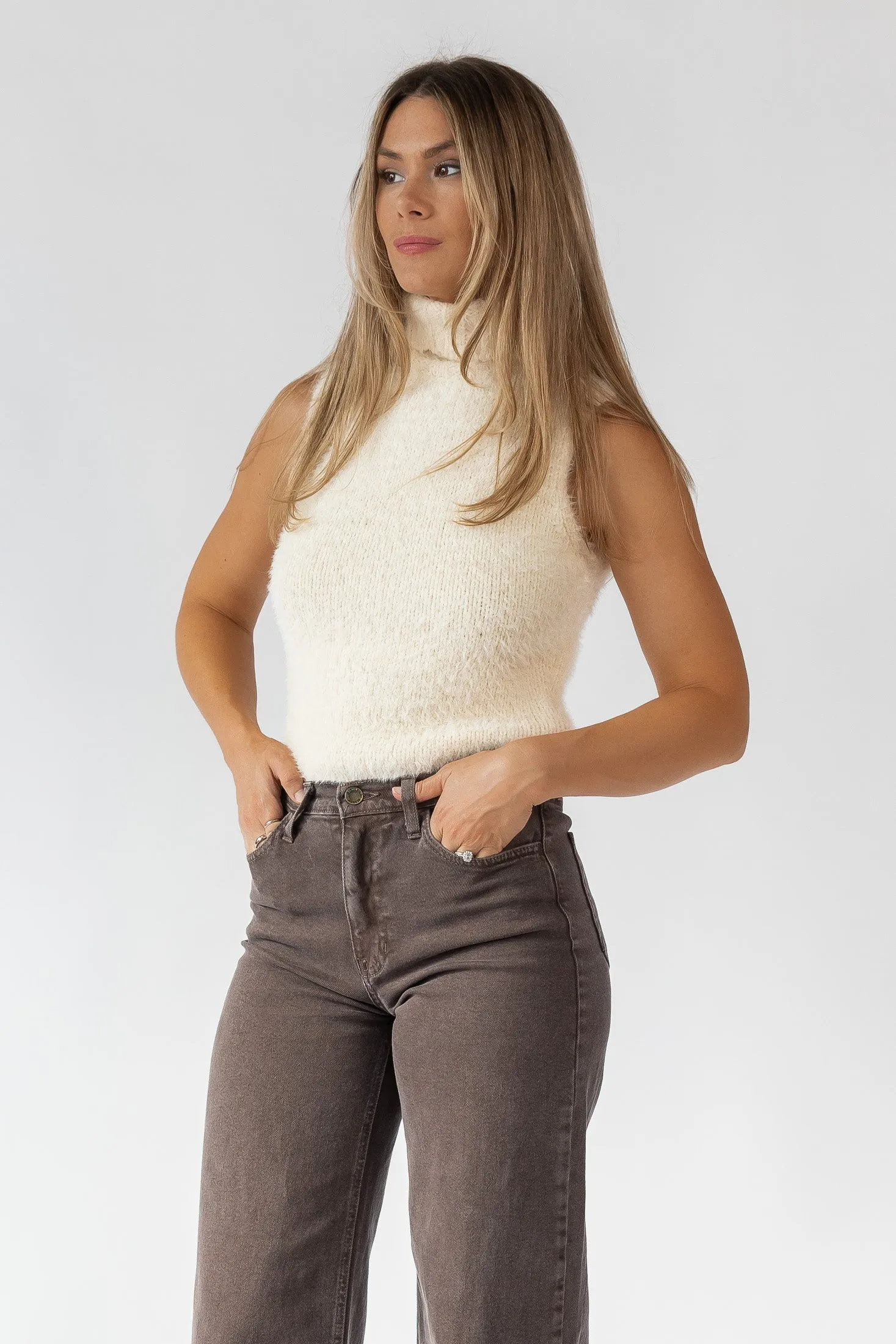 Lexie Sleeveless Turtleneck Sweater - Final Sale