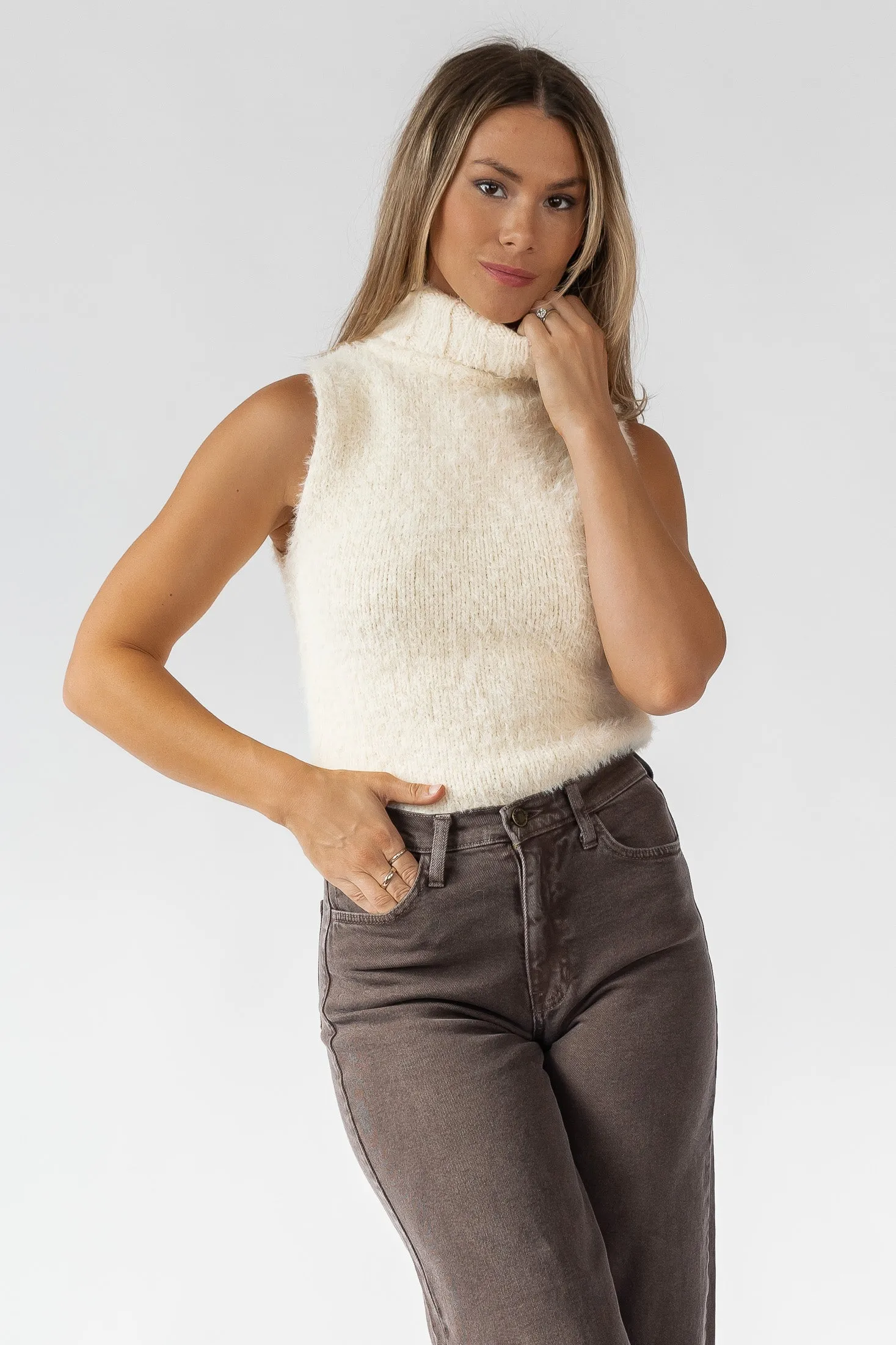 Lexie Sleeveless Turtleneck Sweater - Final Sale