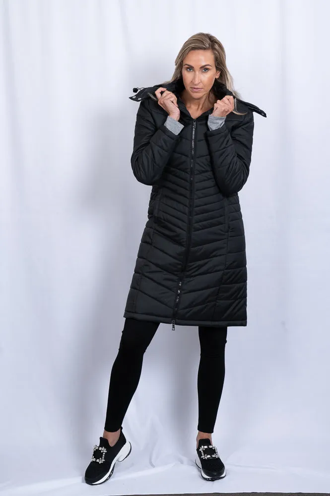 Long flattering puffer jacket | DOLY LONG