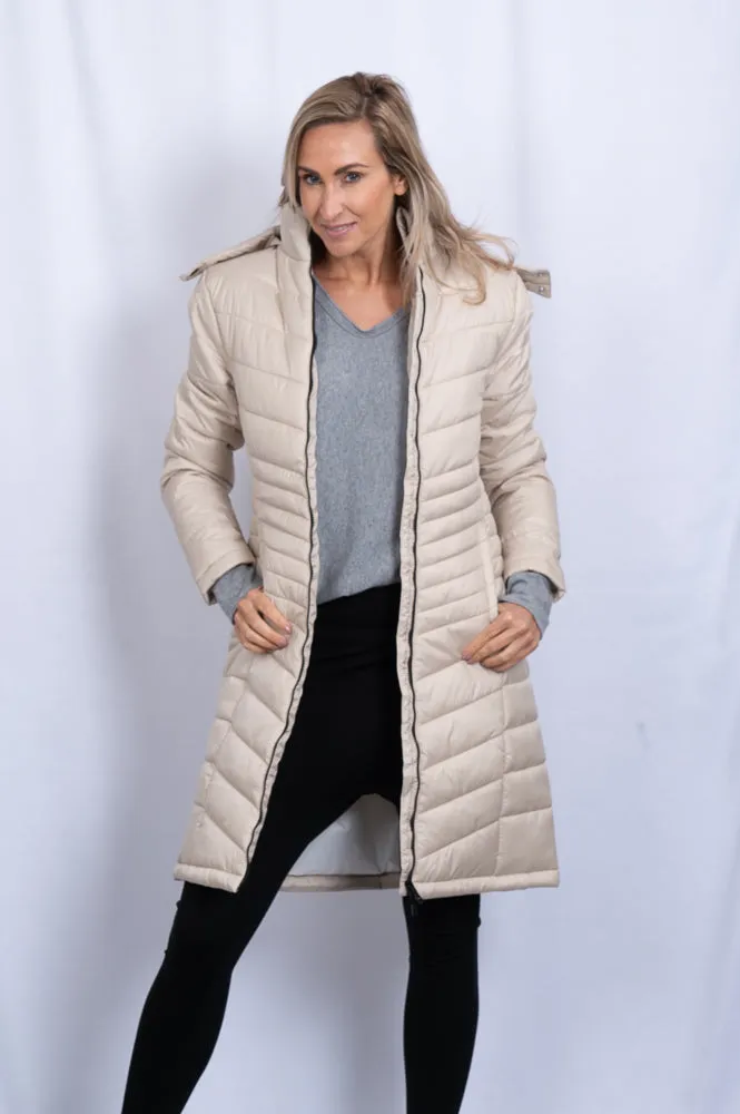 Long flattering puffer jacket | DOLY LONG