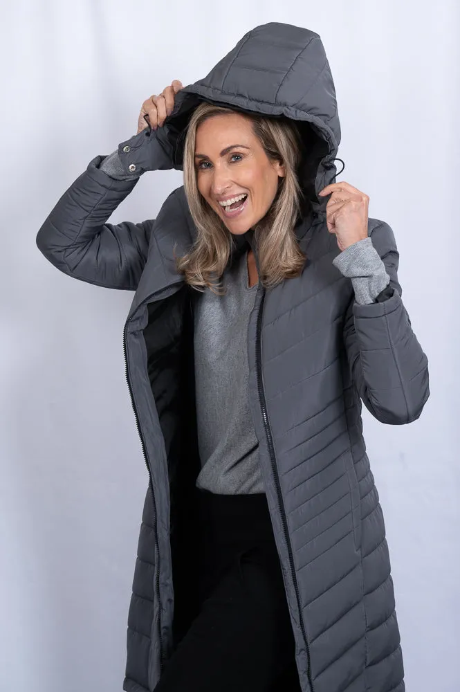 Long flattering puffer jacket | DOLY LONG