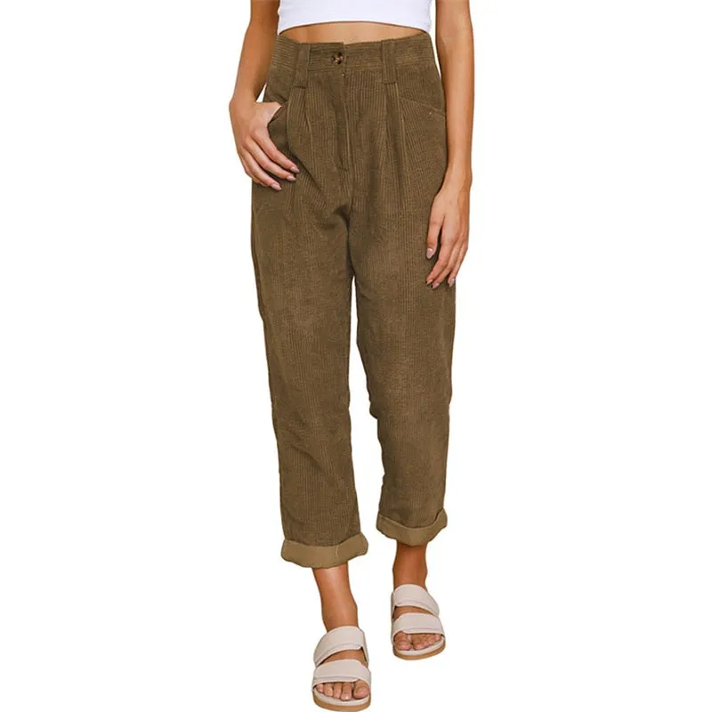 Loose Casual Corduroy Straight Pants