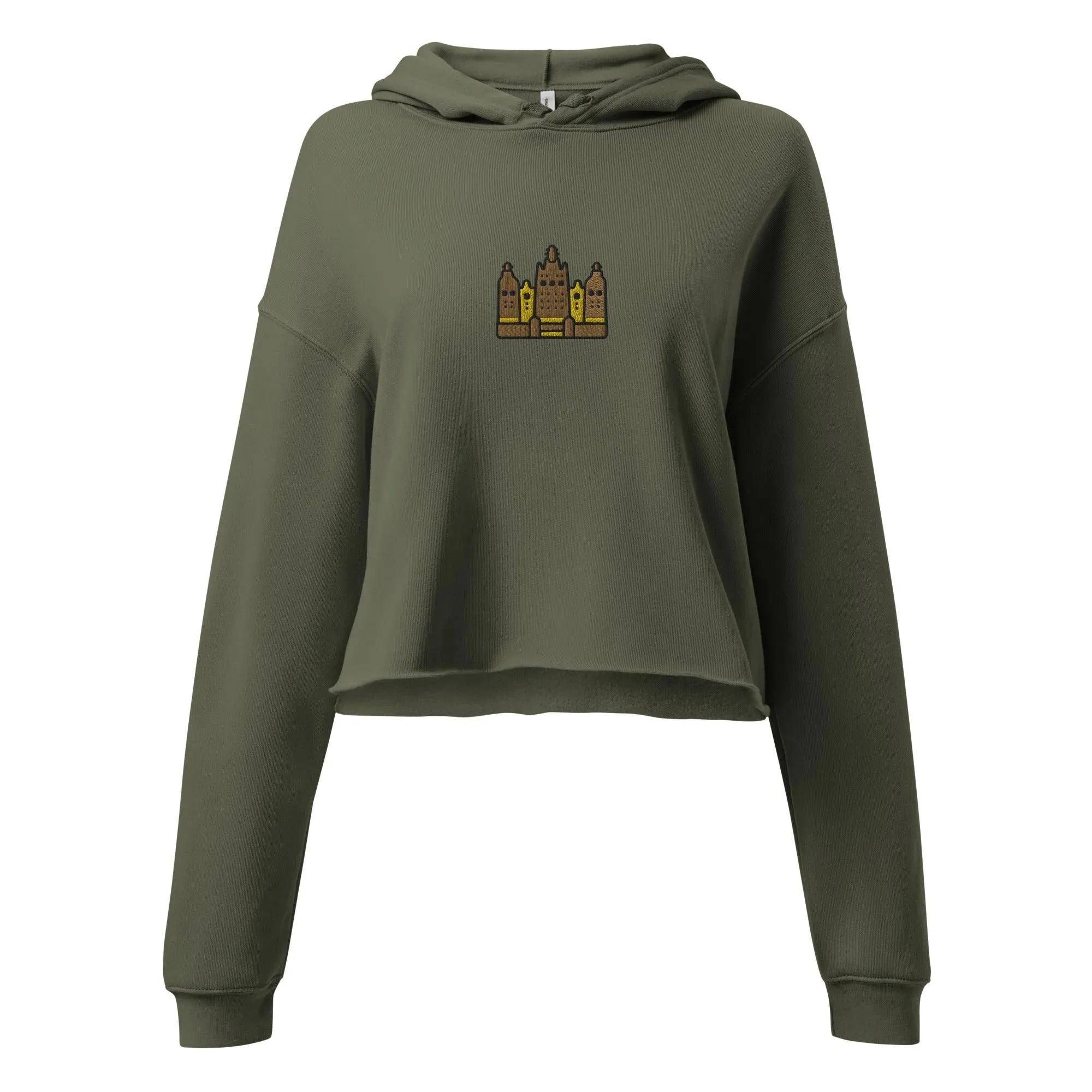 Malian Great Mosque Embroidered Cropped Hoodie