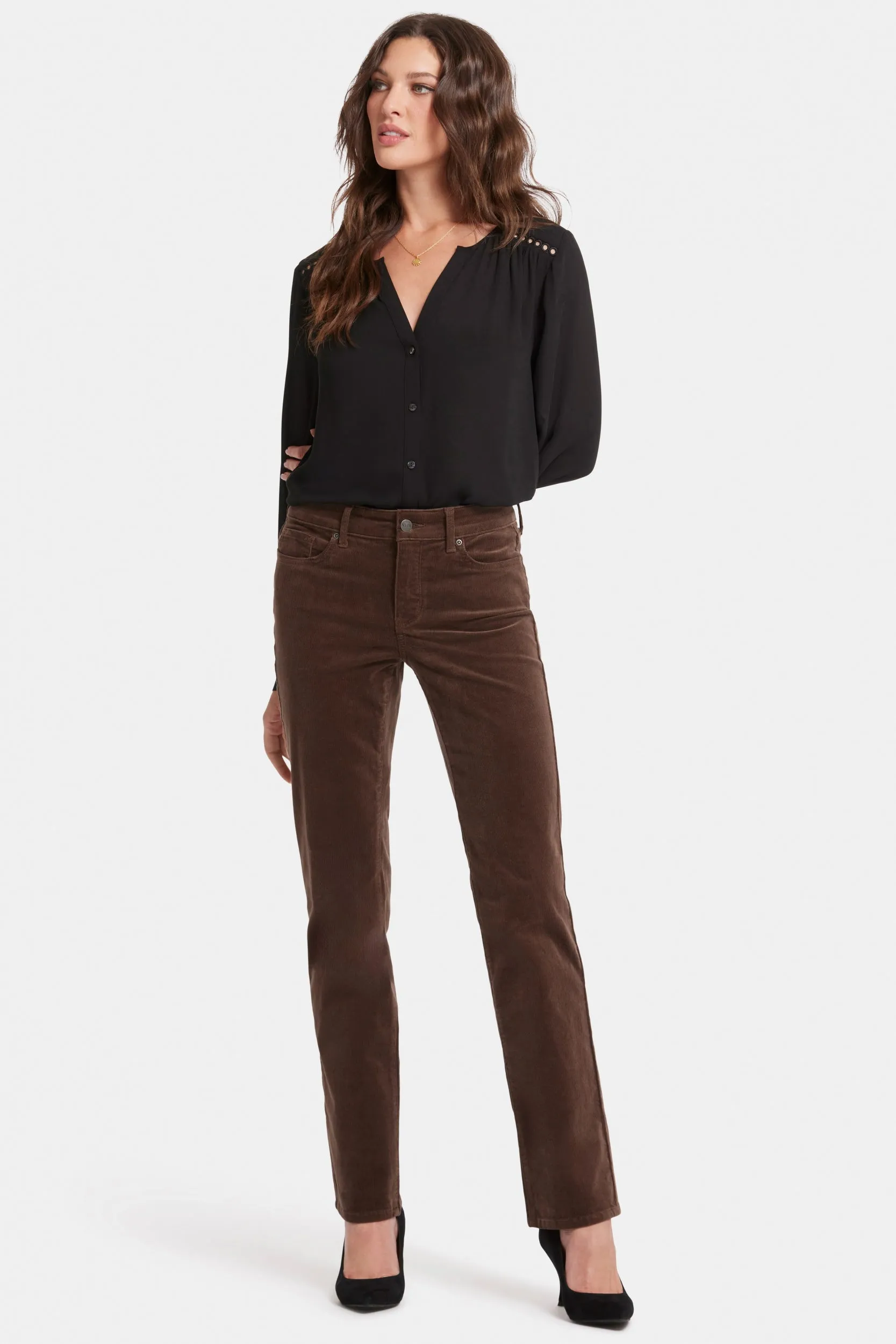 Marilyn Straight Corduroy Trouser Brown | Coffee Bean