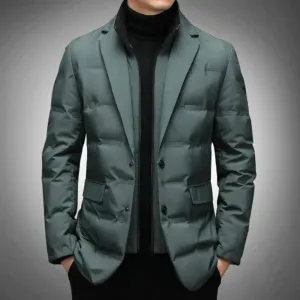 Men's Cozy Waterproof Padded Puffer Coat with Notched Lapel | Perfect for Autumn/Winter