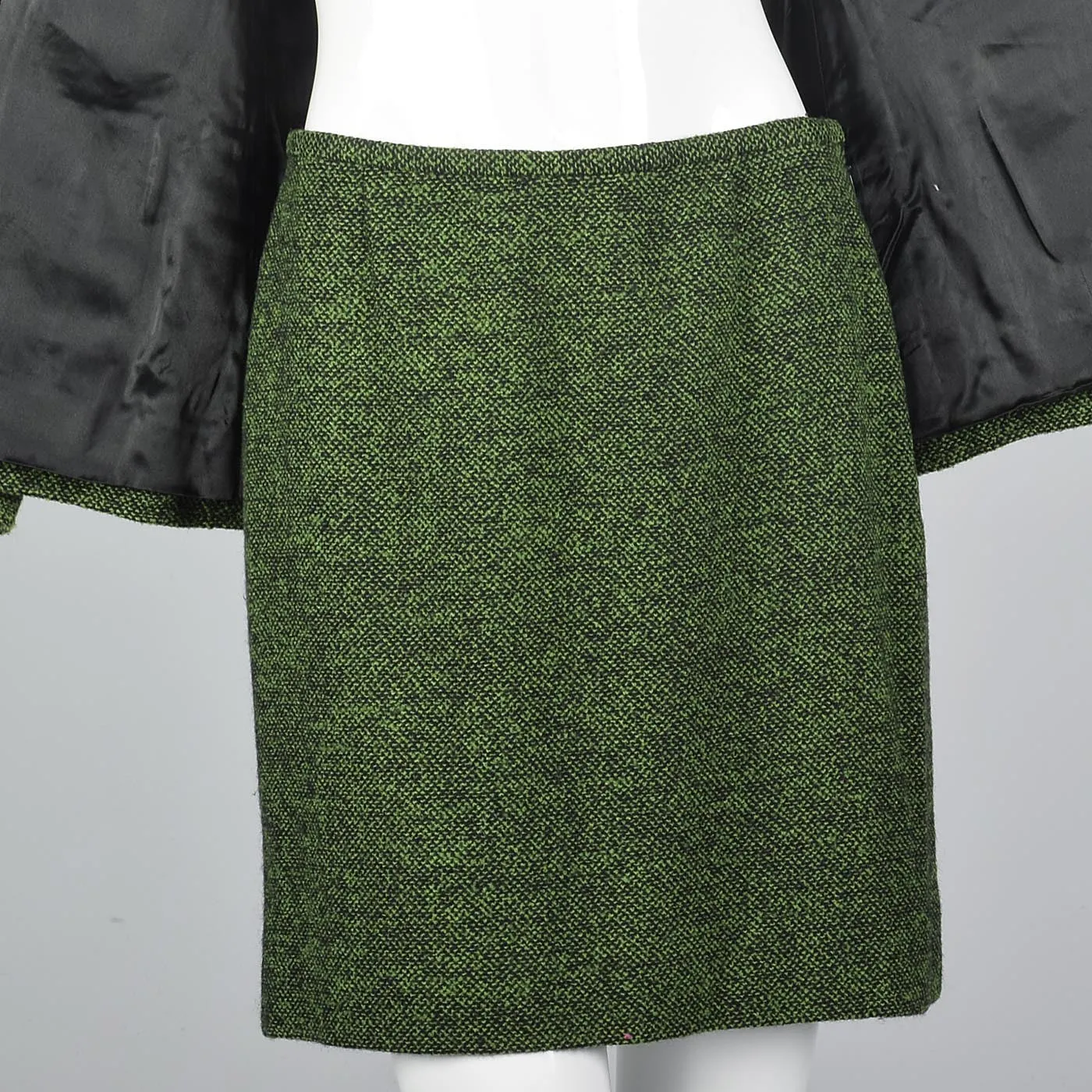 Moschino Cheap & Chic Green Tweed Skirt Suit