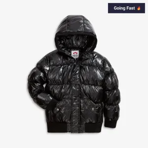 Puffy Coat | Black Glitter