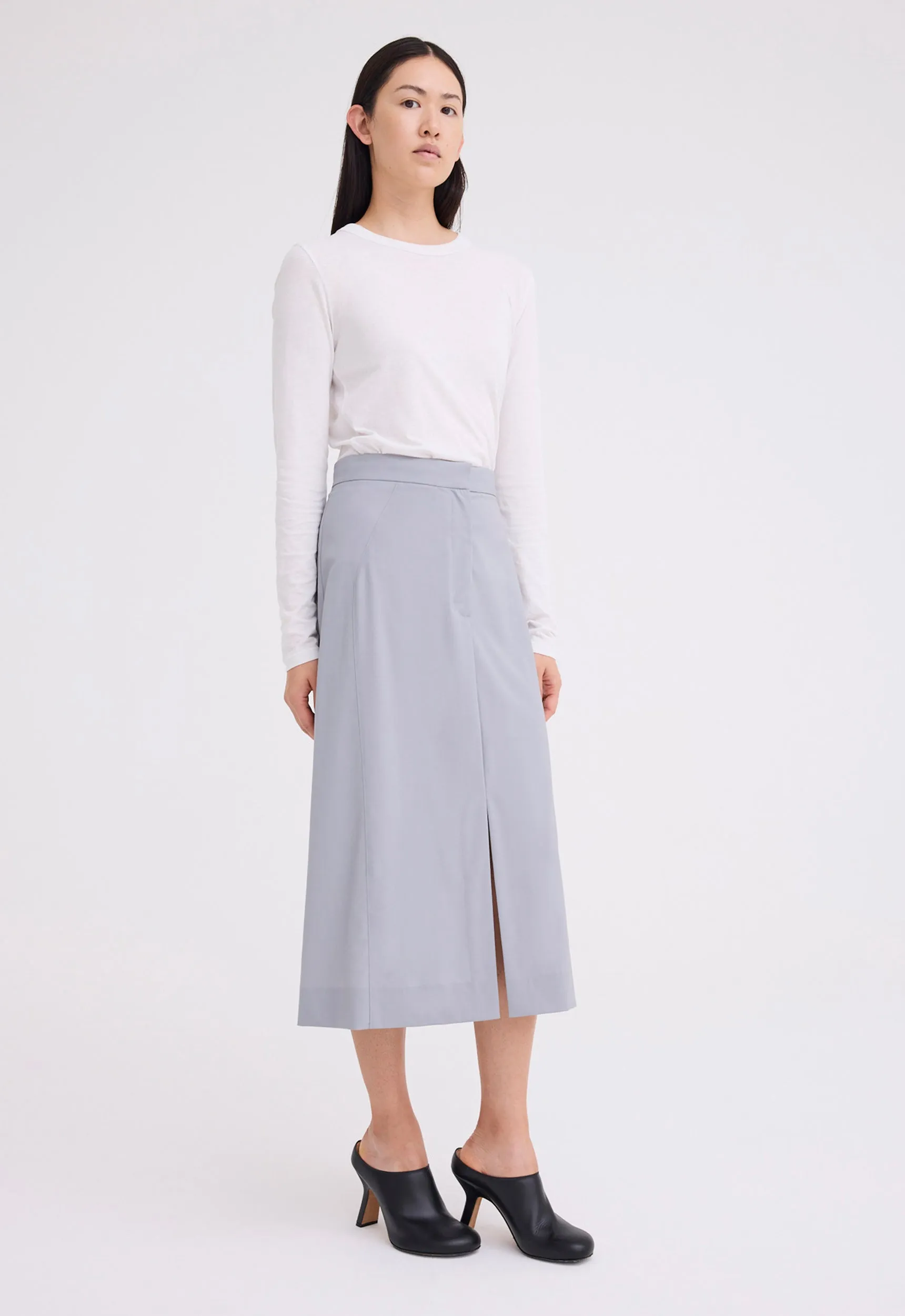 Ridley Wool Midi Skirt - Oxide Grey