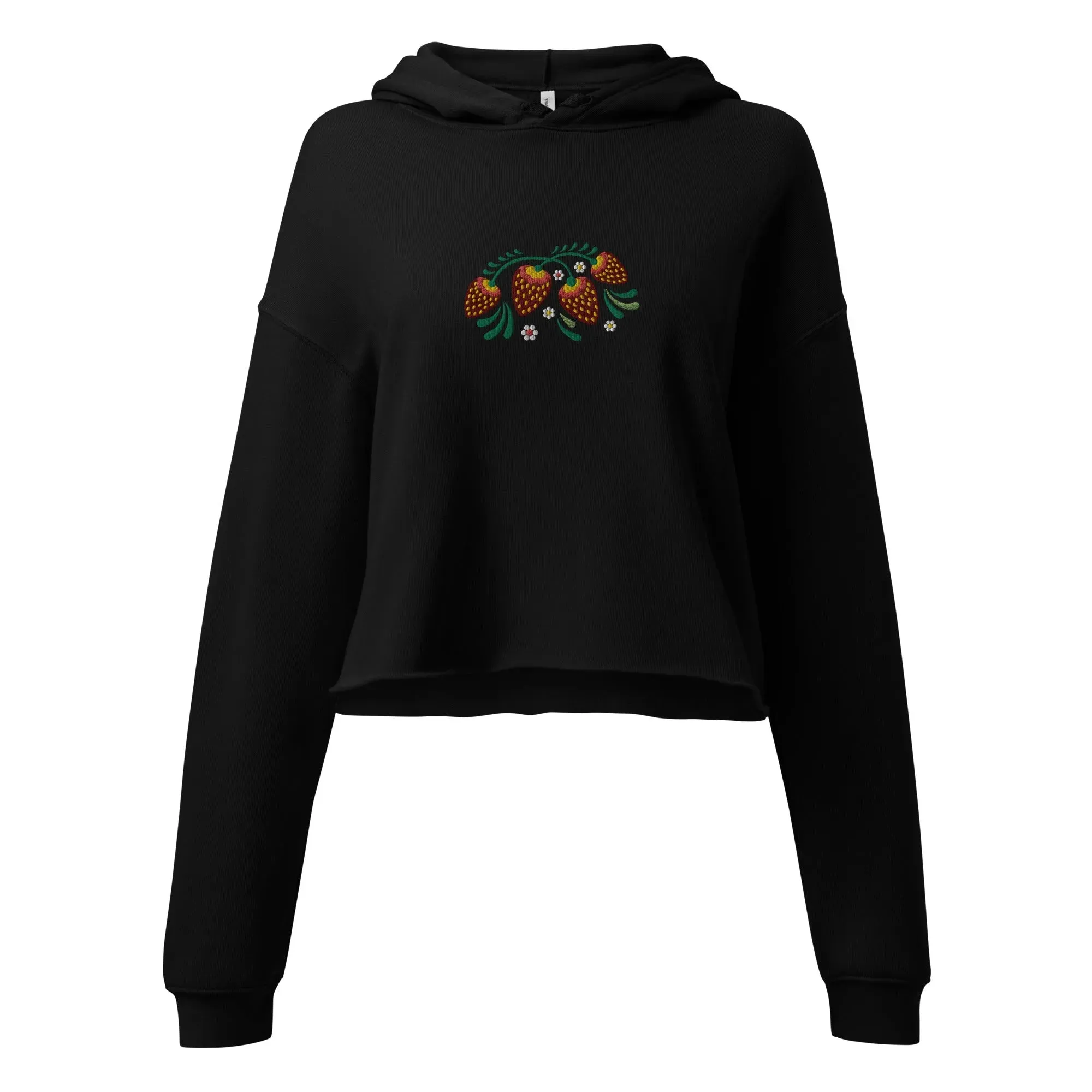 Russian Khokhloma Embroidered Cropped Hoodie