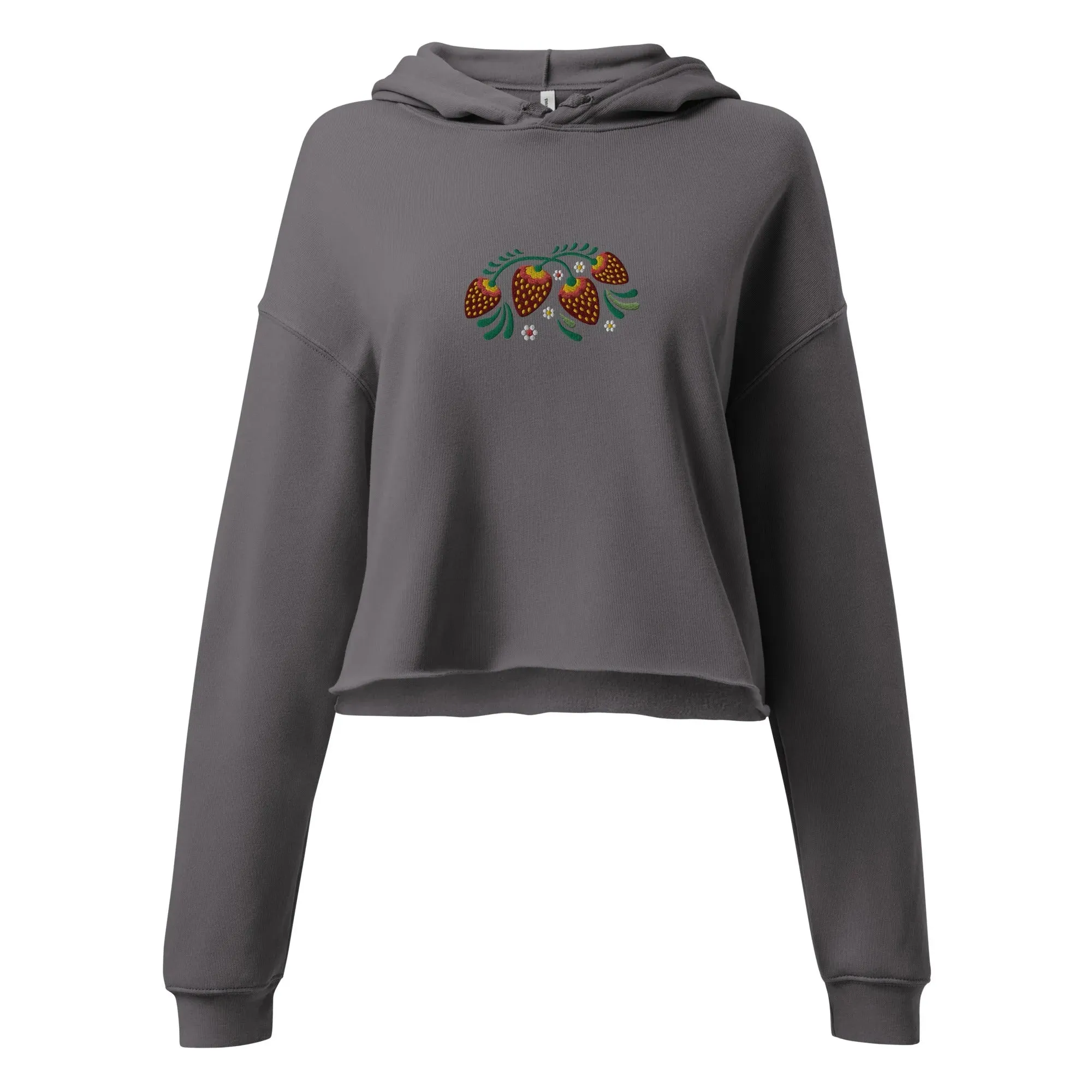 Russian Khokhloma Embroidered Cropped Hoodie