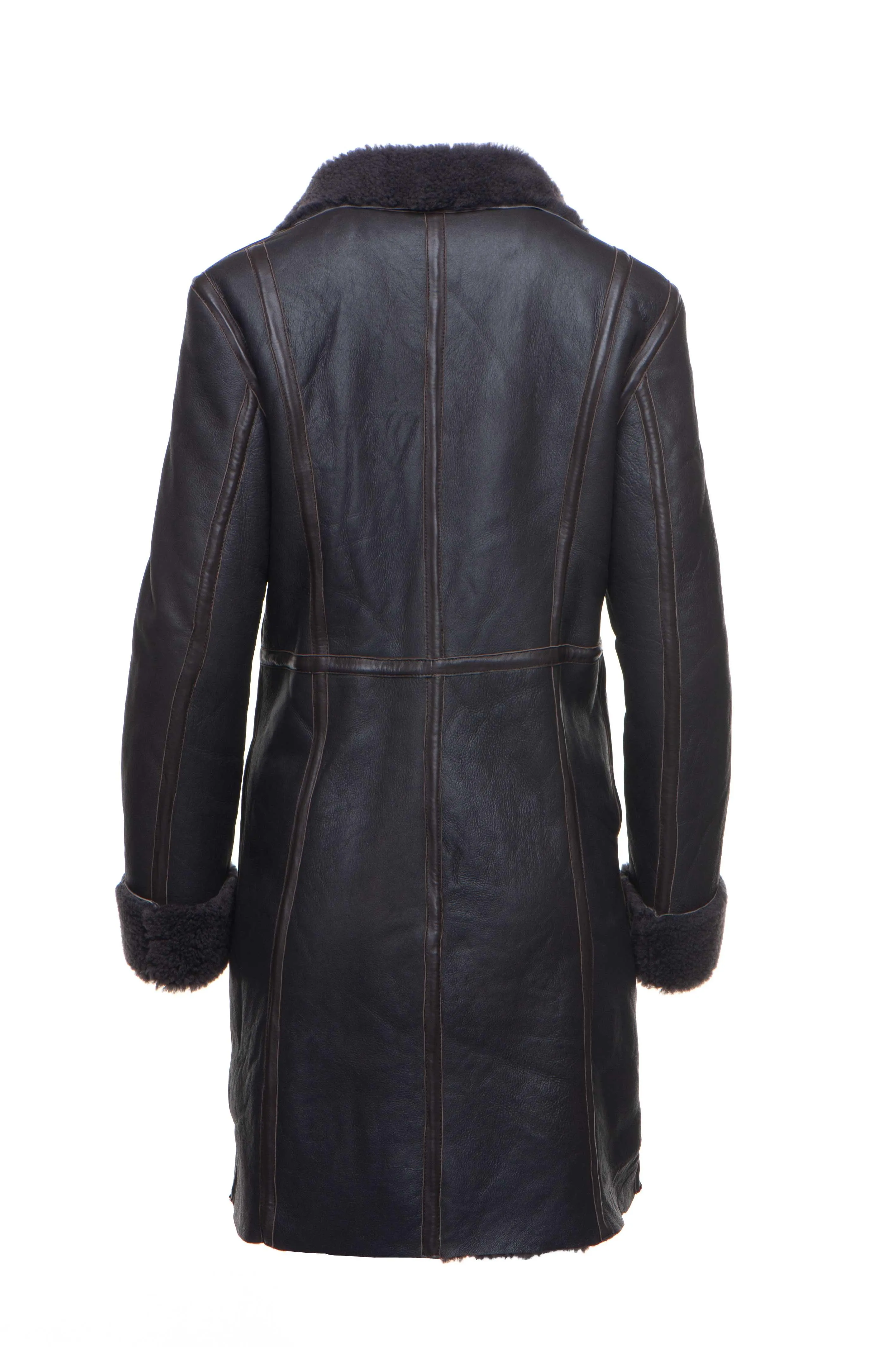 Shaunna's buttoned 3/4 length shearling coat For Women