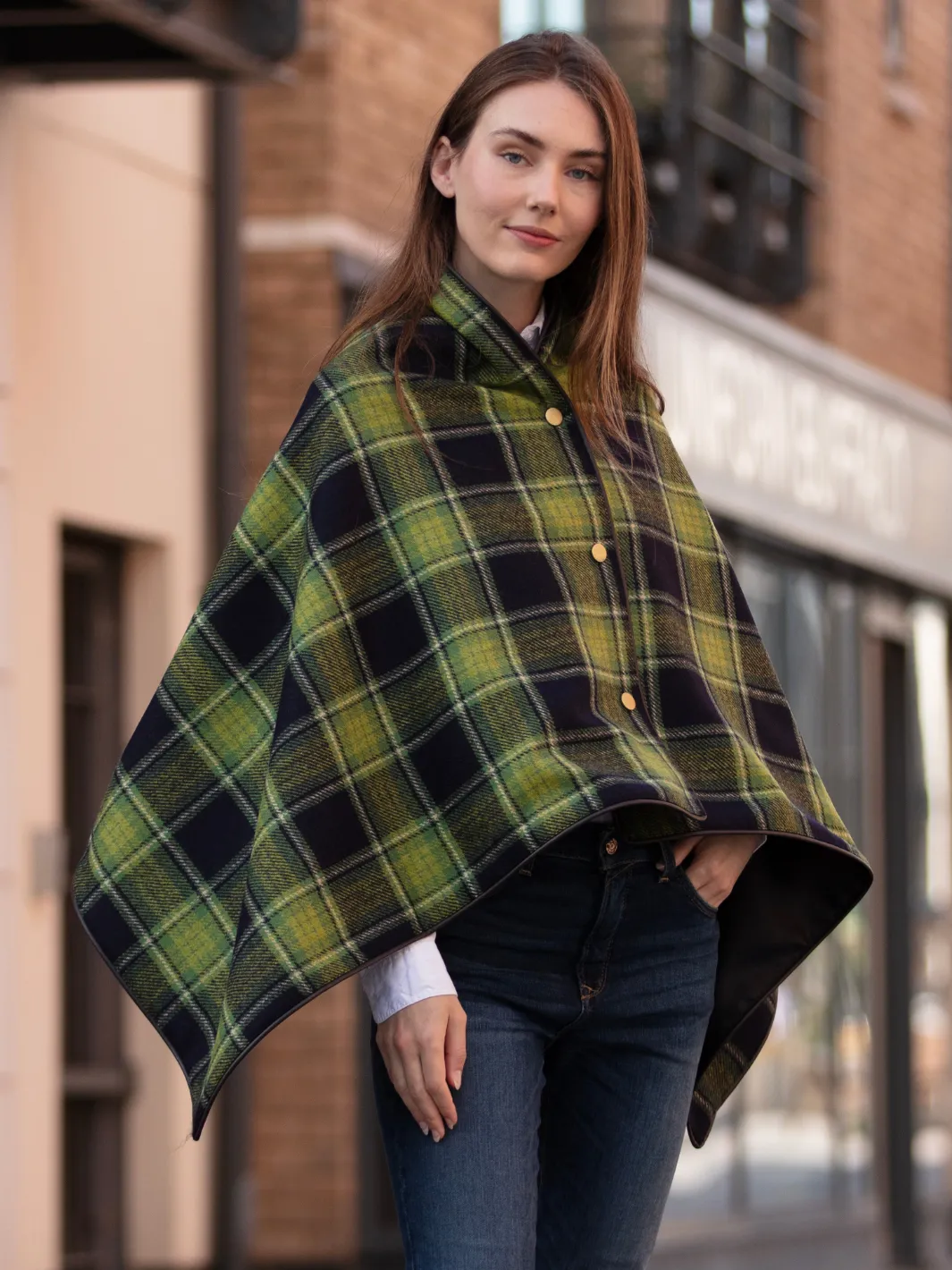 Tweed Shawl - Green Tartan