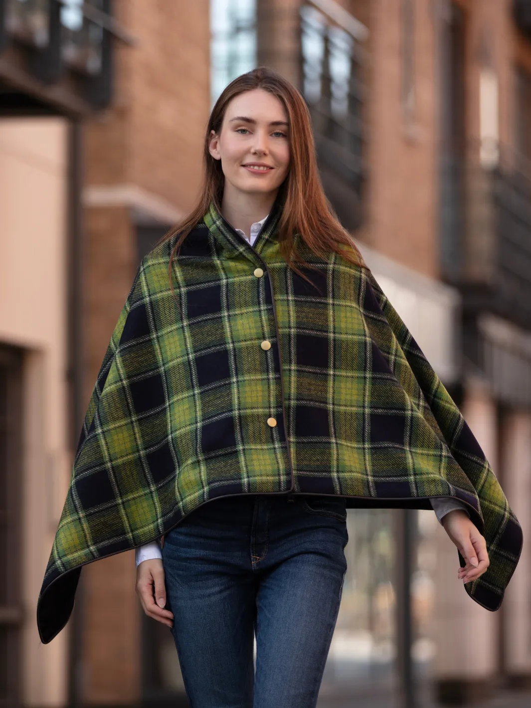 Tweed Shawl - Green Tartan