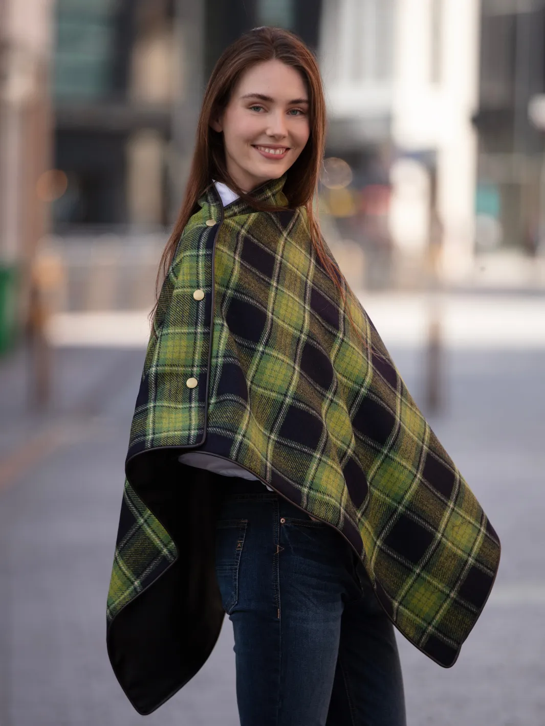 Tweed Shawl - Green Tartan