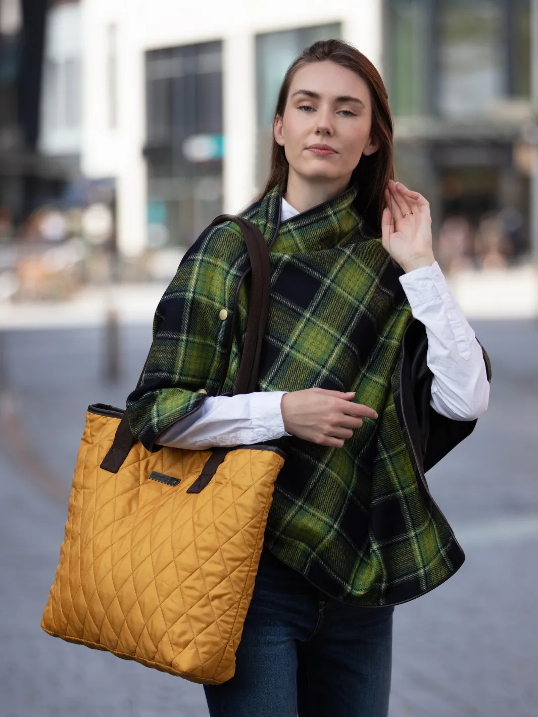 Tweed Shawl - Green Tartan