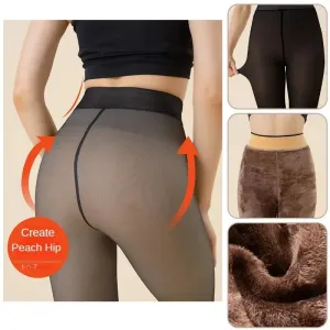 Winter Sexy Thermal Pantyhose Women Fleece Tights Ladies Translucent Fake Thermal Stockings Winter Warm Leggings Fleece Panty